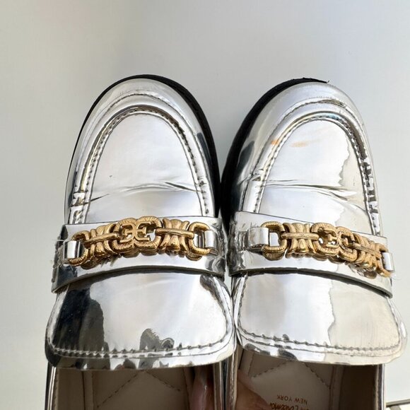 Sam Edelman Kids' Teo Platform Silver Metallic Loafer Lug Girls Size 13 - Picture 4 of 11